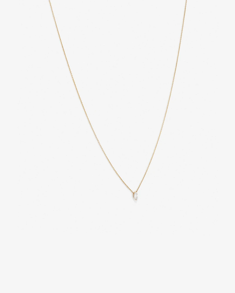 0.30 Carat TW Marquise Cut Laboratory-Grown Diamond Solitaire Necklace in 10kt Yellow Gold