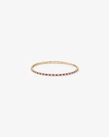 0.35 Carat TW Diamond and Pink Sapphire Gemstone Flex Oval Bangle in 10kt Yellow Gold