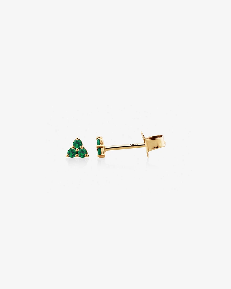 Trio Emerald Earrings in 10kt Yellow Gold