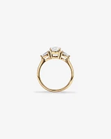 1.65 Carat TW Three Stone Oval and Pear Shaped Laboratory-Grown Diamond Engagement Ring in 14kt White Gold