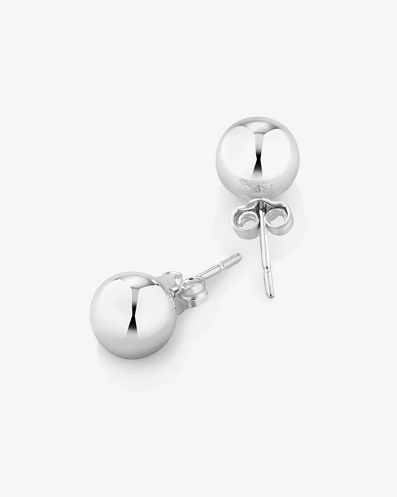 Boutons d'oreilles sphériques de 8 mm en argent sterling