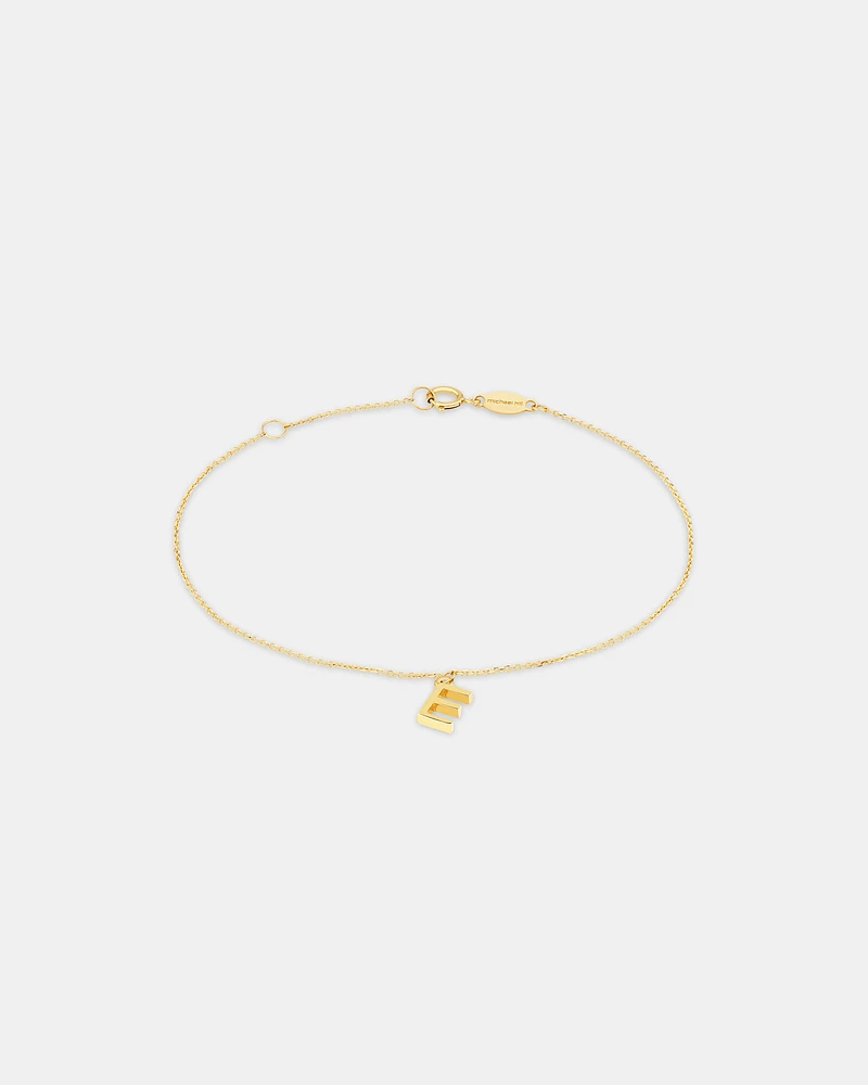 19cm (7.5") C Initial Bracelet in 10kt Yellow Gold