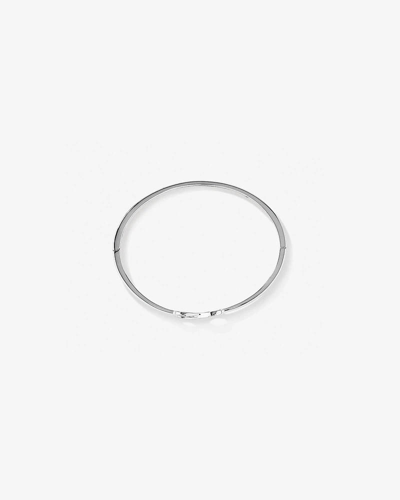 Diamond Accent Infinity Oval Hinge Bangle in Sterling Silver