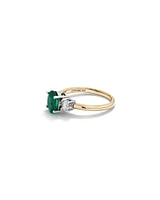 Emerald Ring with .40TW Diamonds in 14kt Yellow and White Gold