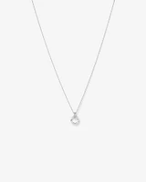 Circle Pendant and Chain with Cubic Zirconia in Sterling Silver