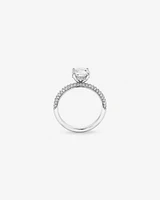 1.95 Carat TW Round Brilliant Laboratory-Grown Diamond Solitaire Side Accent Engagement Ring in 14kt White Gold