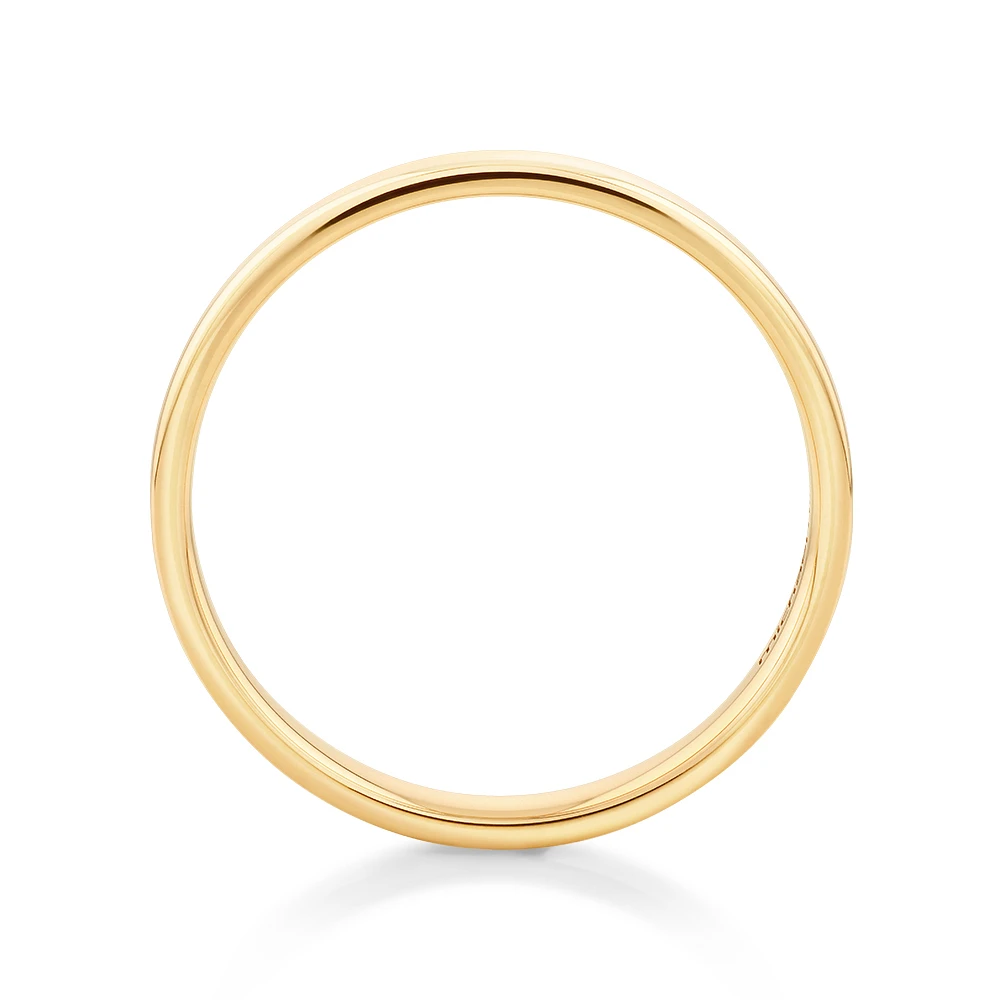 Half Round Wedding Band 10kt Yellow Gold
