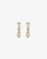 0.36 Carat TW Fancy Cut Laboratory-Grown Diamond Huggie Earrings in 10kt Yellow Gold