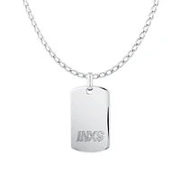 INXS Engraved Dog Tag with Chain in Recycled Sterling Silver