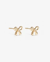 Cubic Zirconia Bow Stud Earrings in 10kt Yellow Gold