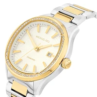 Two-Tone Men's 0.60 Carat TW Diamond Quartz Watch in Yellow Gold Tone Stainless Steel