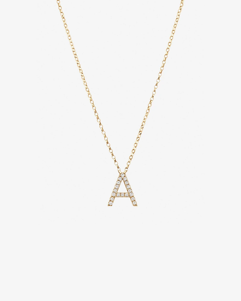 "K" Initial Necklace with 0.10 Carat TW of Diamonds in 10kt Yellow Gold