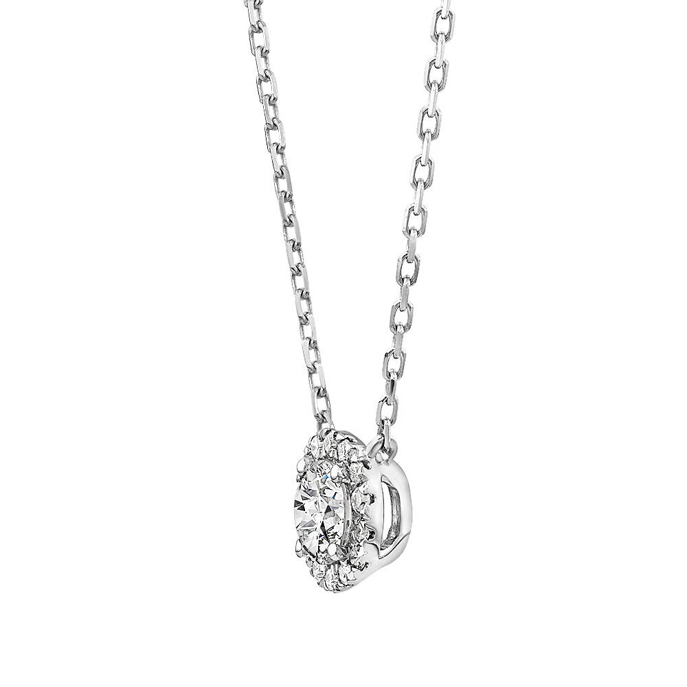 Pendentif halo rond de 0,22 carat TW en diamant en or blanc 10kt