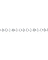 Cubic Zirconia open and closed Heart Bracelet in Sterling Silver