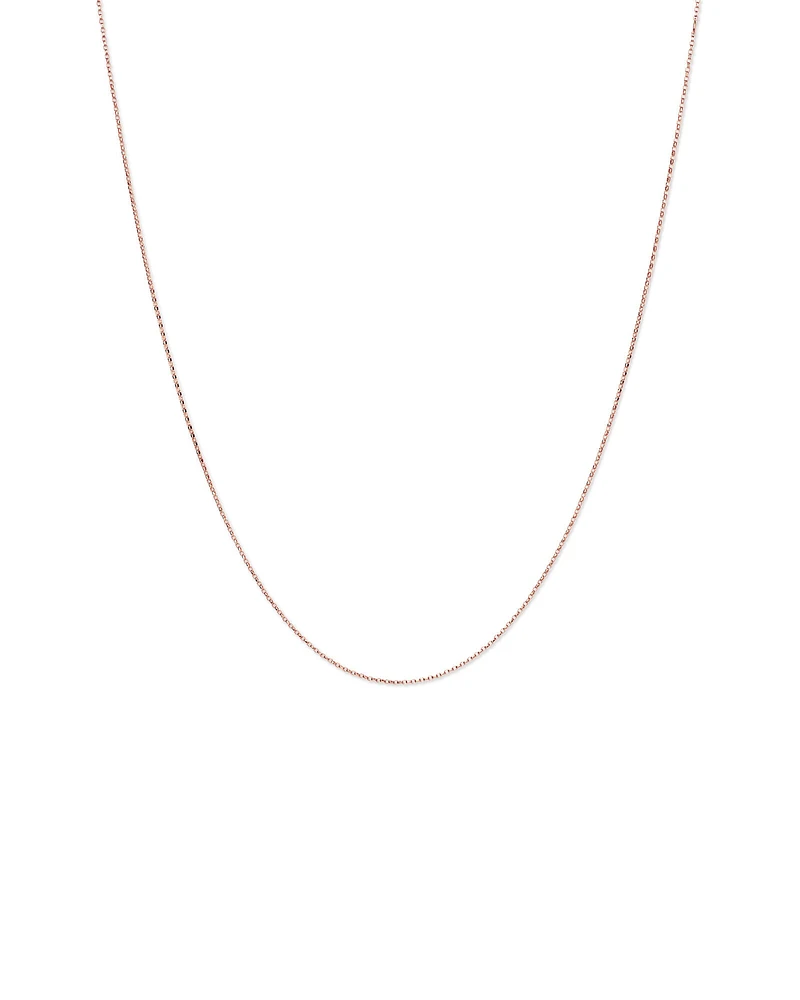 45cm (18") 1mm-1.5mm Width Solid Belcher Chain in 10kt Rose Gold