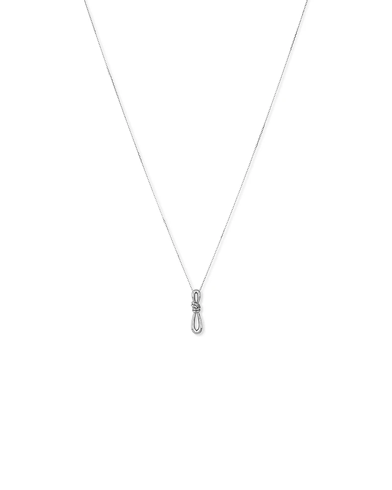 Collier pendentif à nœud coulissant vertical en argent sterling