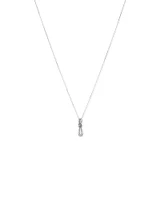 Collier pendentif à nœud coulissant vertical en argent sterling