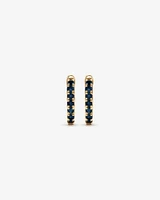 Sapphire Huggie Hoop Earrings in 10kt Yellow Gold