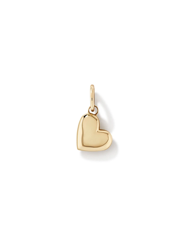 Puff Love Heart Pendant in 10kt Yellow Gold