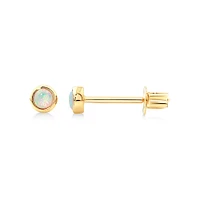 Stud Earrings with Opal in 10kt Gold