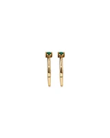 10mm Emerald Accent Sleepers in 10kt Yellow Gold