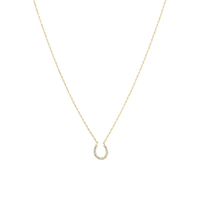 Horseshoe Necklace with 0.10 Carat TW of Diamonds in 10kt Yellow Gold