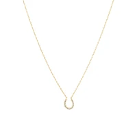 Horseshoe Necklace with 0.10 Carat TW of Diamonds in 10kt Yellow Gold