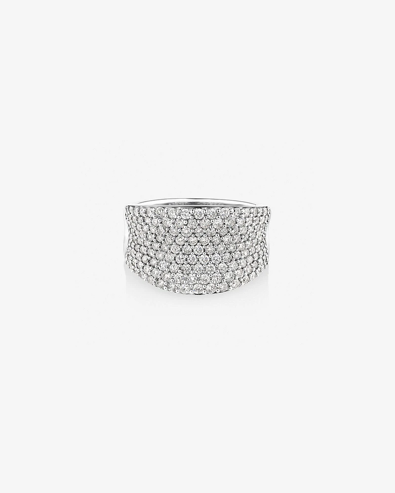 Pave Classic Ring with 1.50 Carat TW Diamond in 14kt White Gold