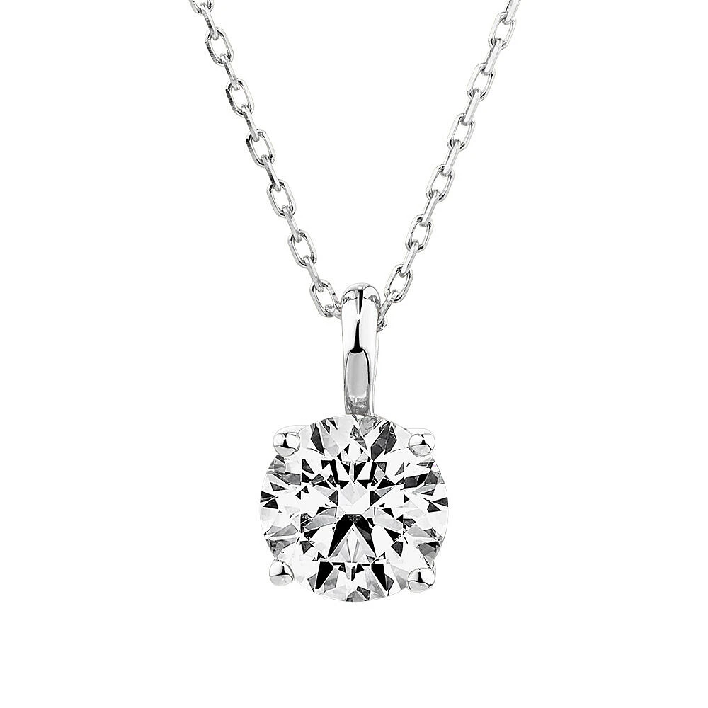 1.00 Carat TW Diamond Solitaire Pendant in 18kt White Gold