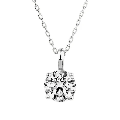 1,00 Carat TW Collier solitaire en diamant en or blanc 18kt