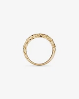 Diamond-Cut Crossaint Ring in 10kt Yellow Gold