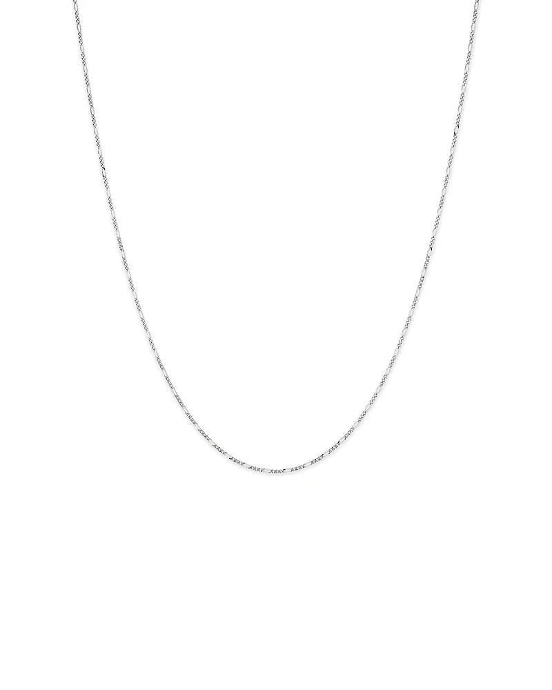 50cm (20") 1.4mm Width Figaro Chain Necklace in Sterling Silver