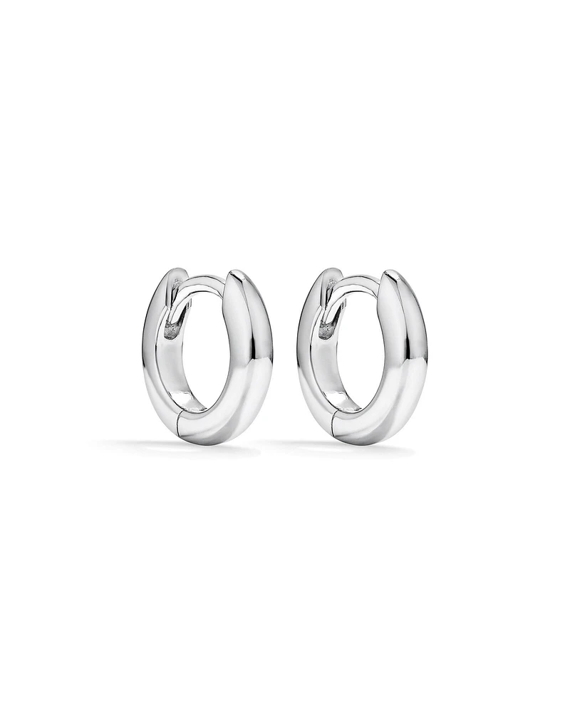 11mm Huggie Earrings in Sterling Silver