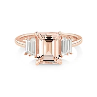 Morganite Ring with 0.30 Carat TW Diamonds in 14kt Rose Gold