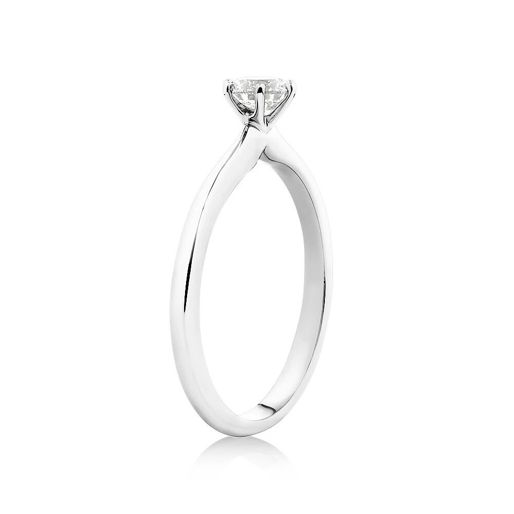 Certified Solitaire Engagement Ring with a 0.34 Carat TW Diamond in 18kt White Gold