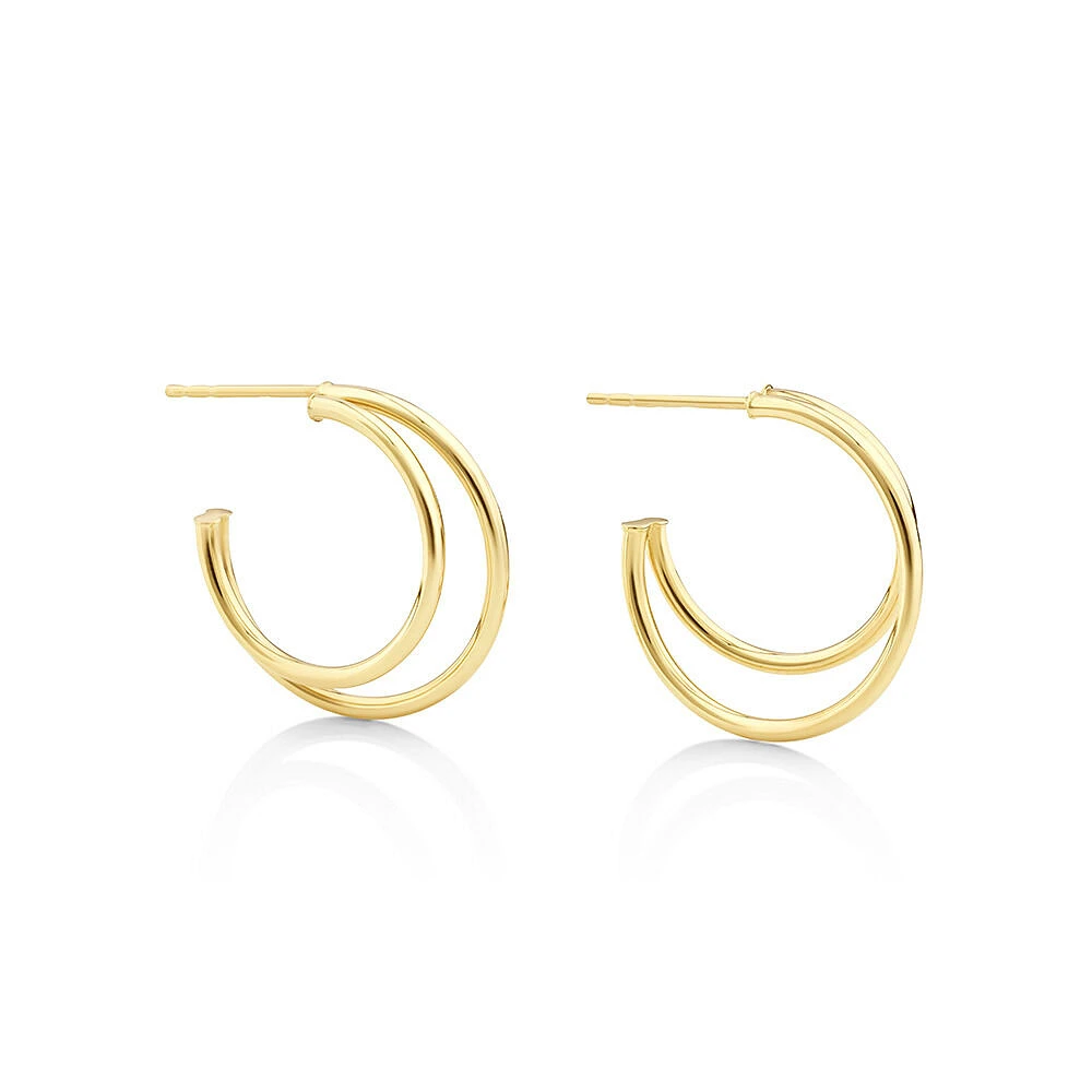 Half Hoop Earrings In 10kt Yellow Gold