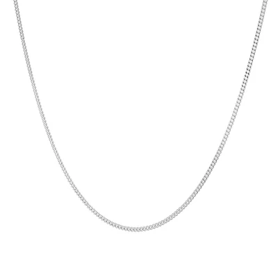 Chaîne à maillons gourmette en argent sterling de 55 cm, largeur de 1,5 ou 2 cm