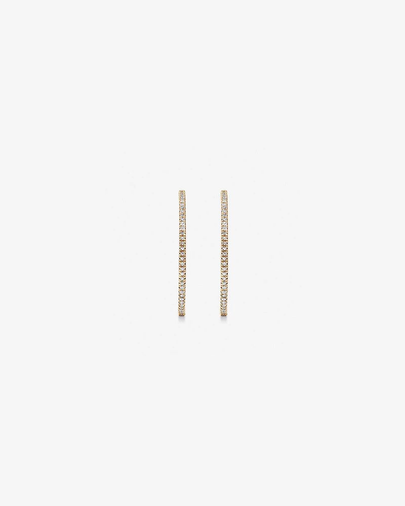 0.15 Carat TW Fine Diamond Hoop Earrings in 10kt Yellow Gold