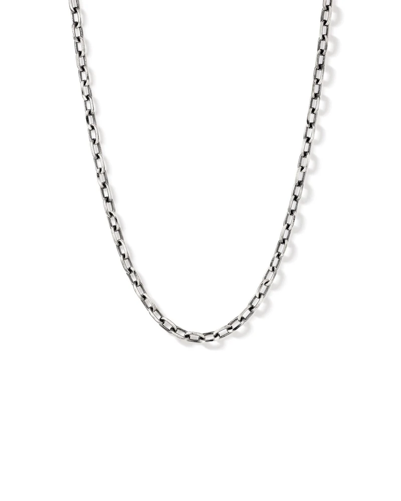 Collier en chaîne trombone en argent sterling oxydé