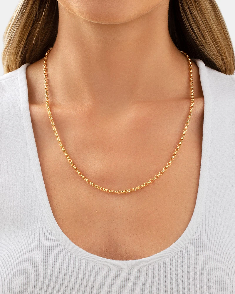 55cm (22") Oval Belcher Chain 10kt Yellow Gold