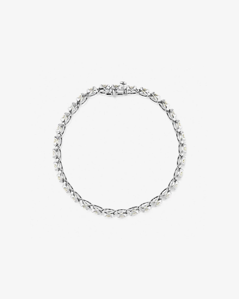 Bracelet de tennis en diamants de 6,00 carats TW en or blanc 14 ct