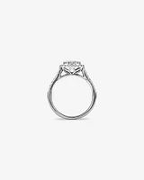 Square Cluster Halo Ring with 0.75 Carat TW of Diamonds in 10kt White Gold