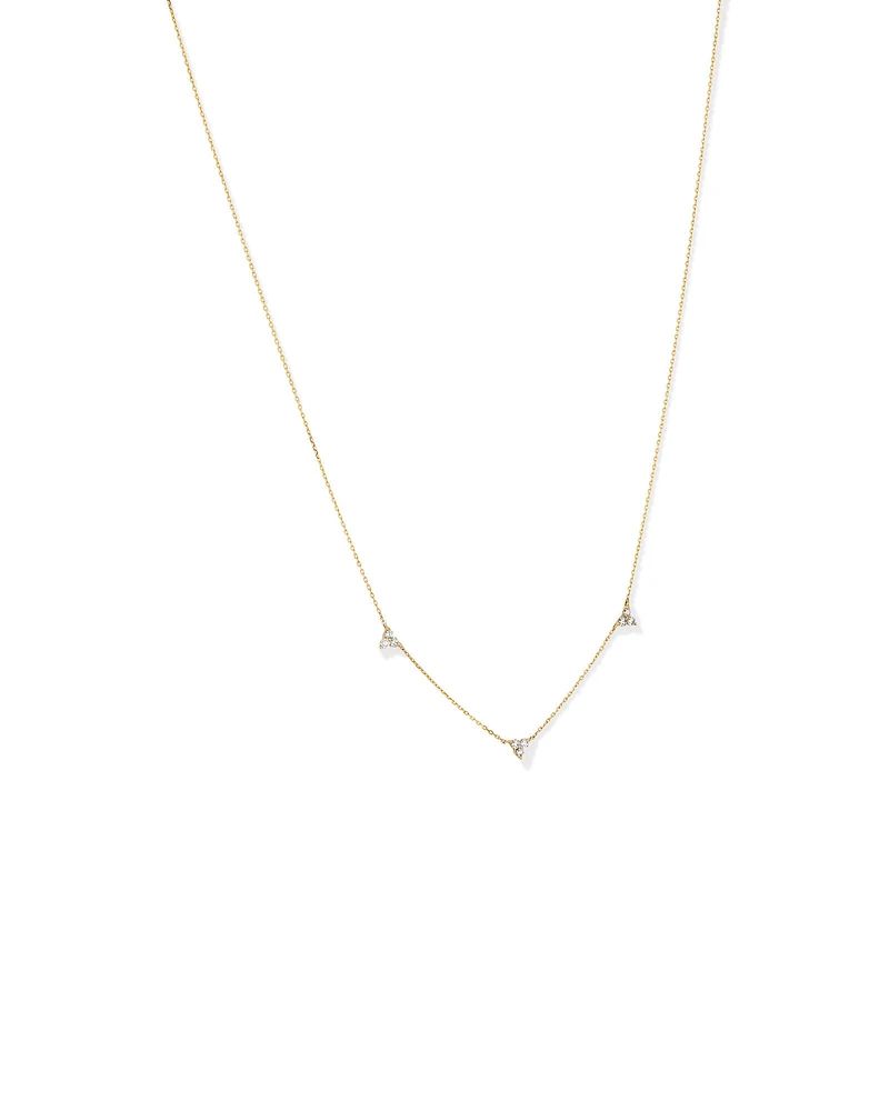 Station Necklace With 0.25 Carat TW Diamonds in 10kt Yellow Gold