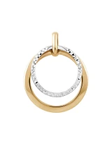 Double Circle Pendant in 10kt Yellow & White Gold