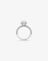 1.65 Carat TW Oval Cut Diamond Pave Halo Engagement Ring in Platinum