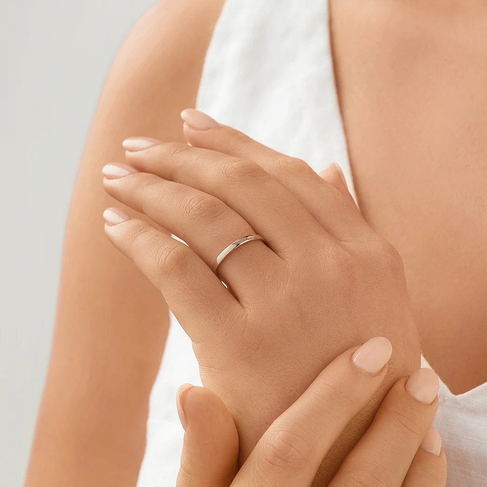 2mm Lite Half Round Wedding Band in 10kt Yellow Gold