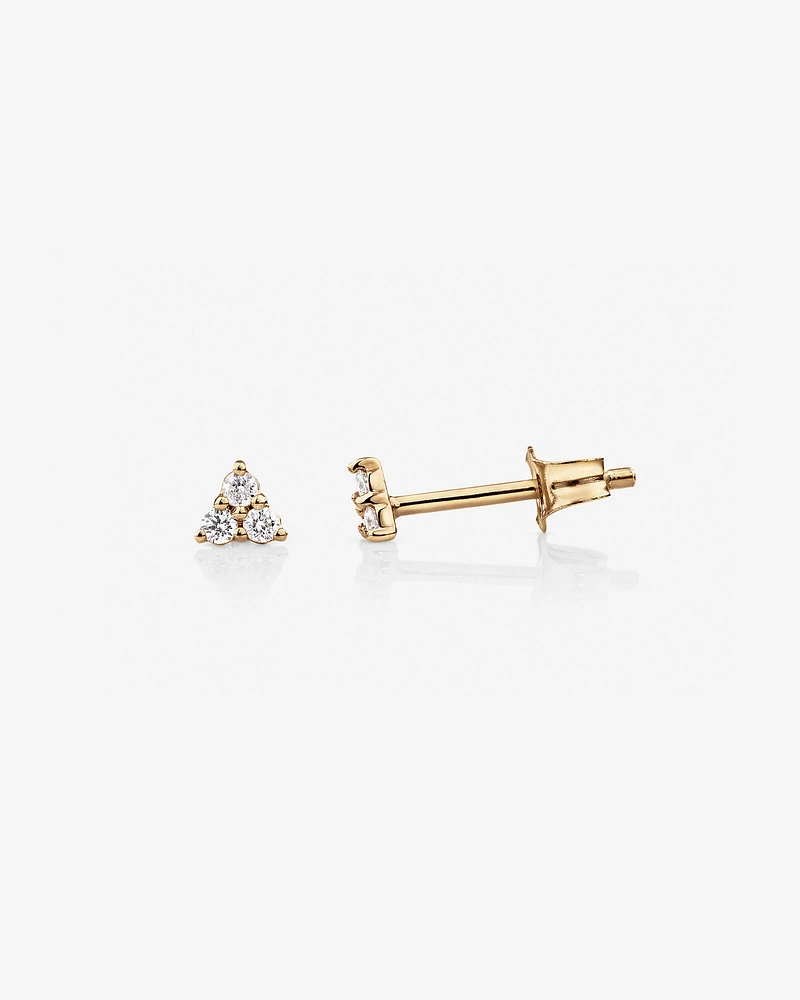 Trio Stud Earrings with .08 Carat TW Diamonds in 10kt Yellow Gold