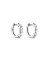 Carat TW Laboratory-Grown Diamond Hoop Earrings Set in 10kt White Gold