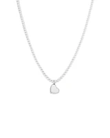 45cm (18") Engravable Heart Bead Necklace in Sterling Silver