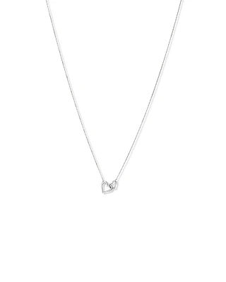 Double Open Heart Necklace in Sterling Silver